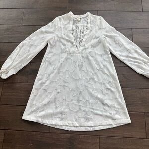 H&M White Swim Coverup with Lace Details